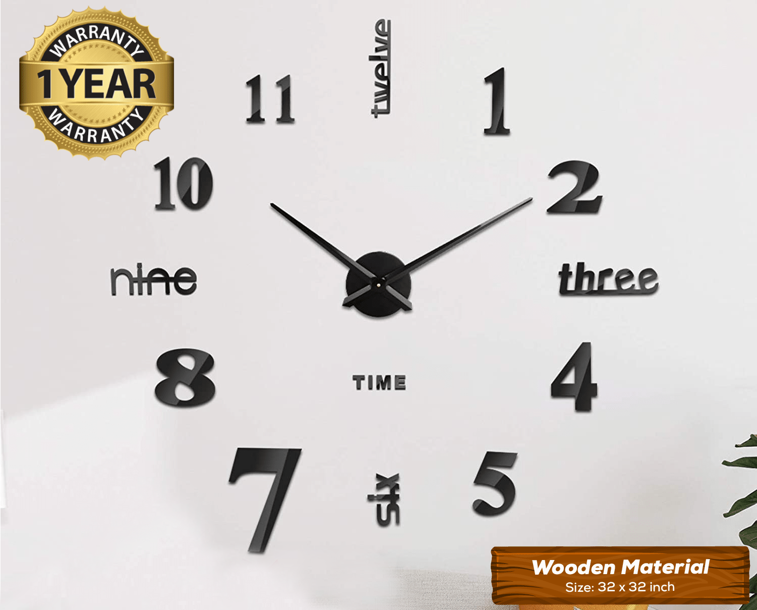 8154LARGESIZEWOODENDIYCLOCKWITH12INCHESNEEDLESA5woodenmin Araish Homes